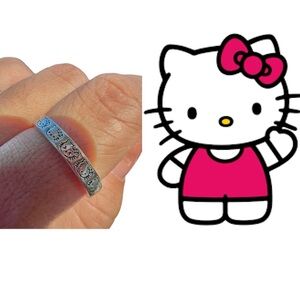 Silver 925 Hello Kitty 🌸 Adjustable ring (1 ring) adorable dainty